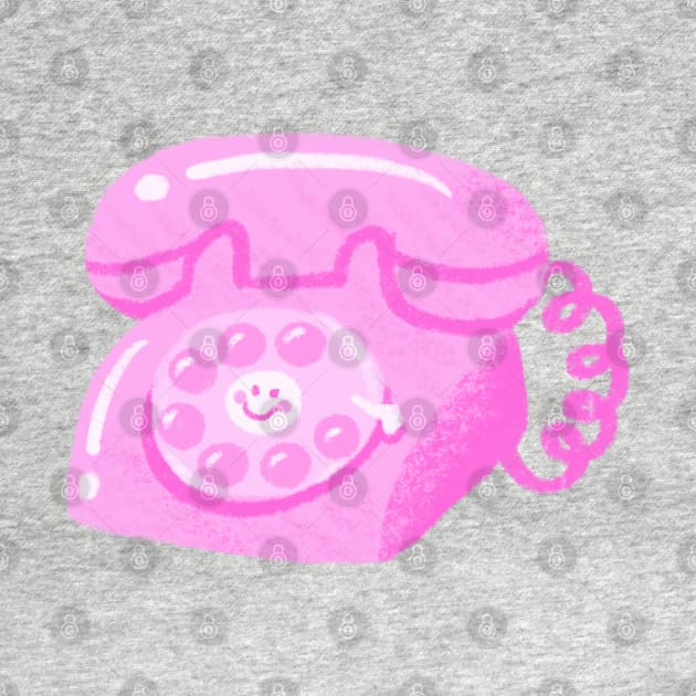 Pink Retro Telephone by weirdoinpink